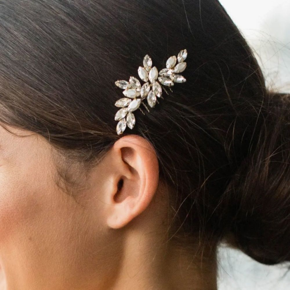 Brides and Hairpins Vasiliki Hand-Wired Crystal Branch Comb Gold NEW MSRP $115